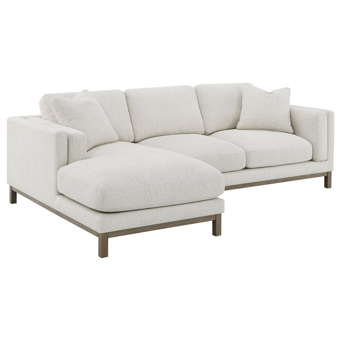 Geneva Boucle Upholstered Sectional Chaise Sofa Sand - 551777