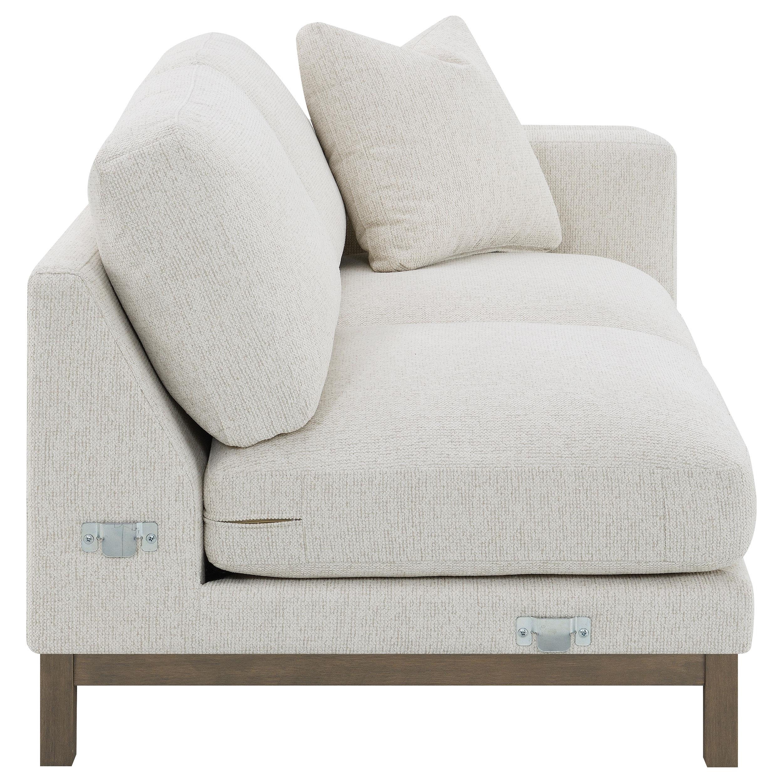 Geneva Boucle Upholstered Sectional Chaise Sofa Sand - 551777