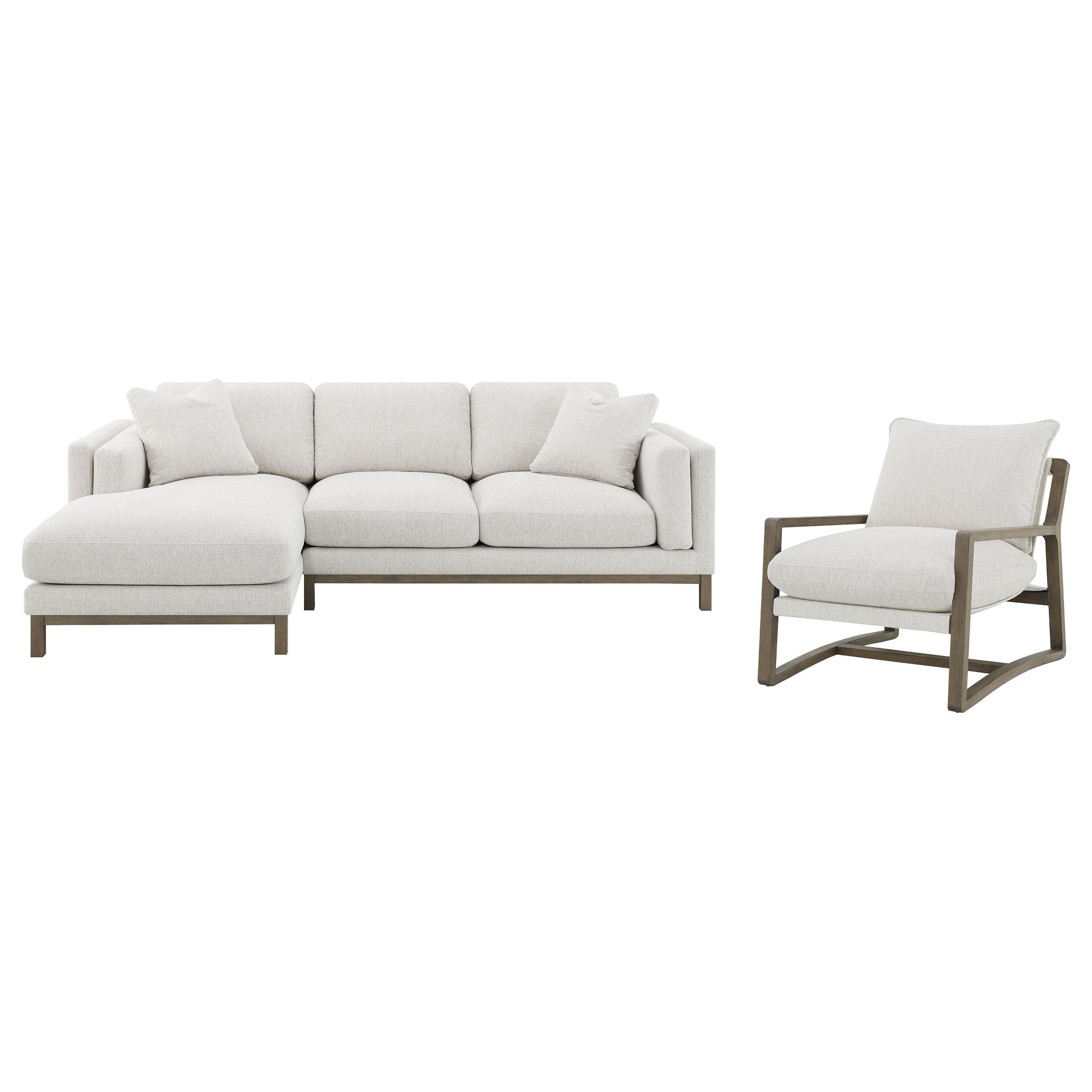 Geneva Boucle Upholstered Sectional Chaise Sofa Sand - 551777