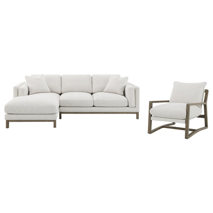 Geneva Boucle Upholstered Sectional Chaise Sofa Sand - 551777