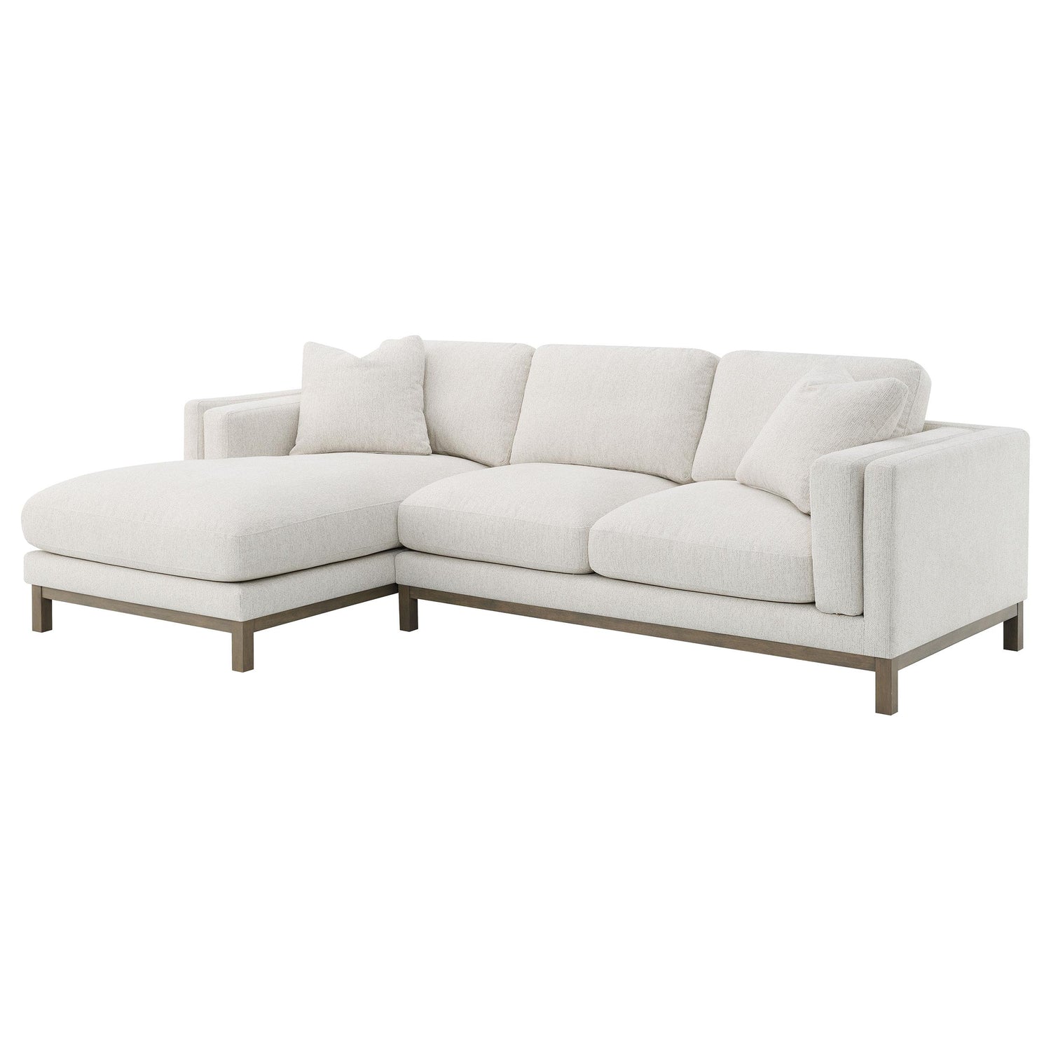 Geneva Boucle Upholstered Sectional Chaise Sofa Sand - 551777