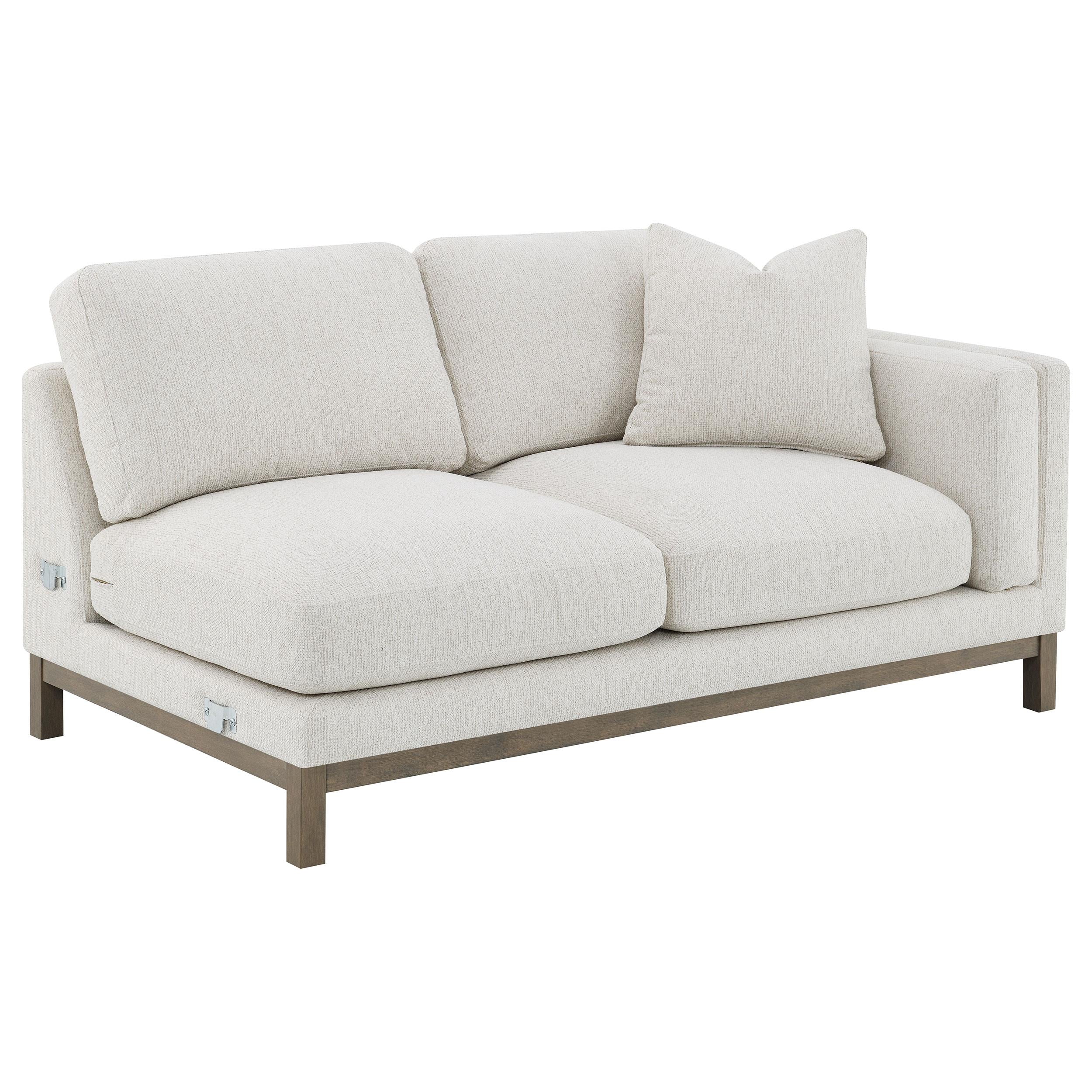 Geneva Boucle Upholstered Sectional Chaise Sofa Sand - 551777