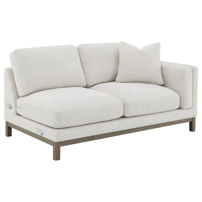 Geneva Boucle Upholstered Sectional Chaise Sofa Sand - 551777