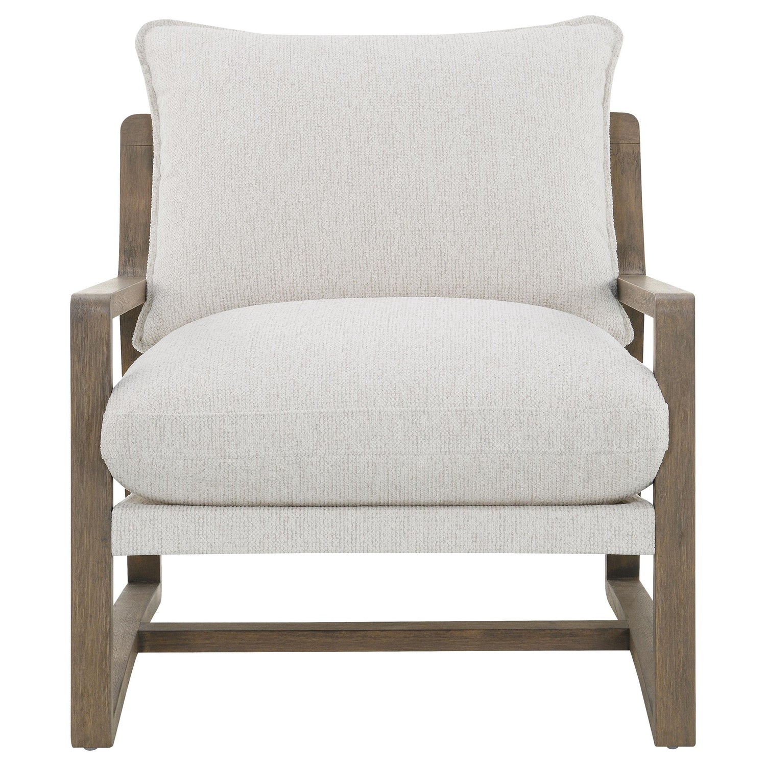 Geneva Boucle Upholstered Wood Arm Accent Chair Sand - 907509
