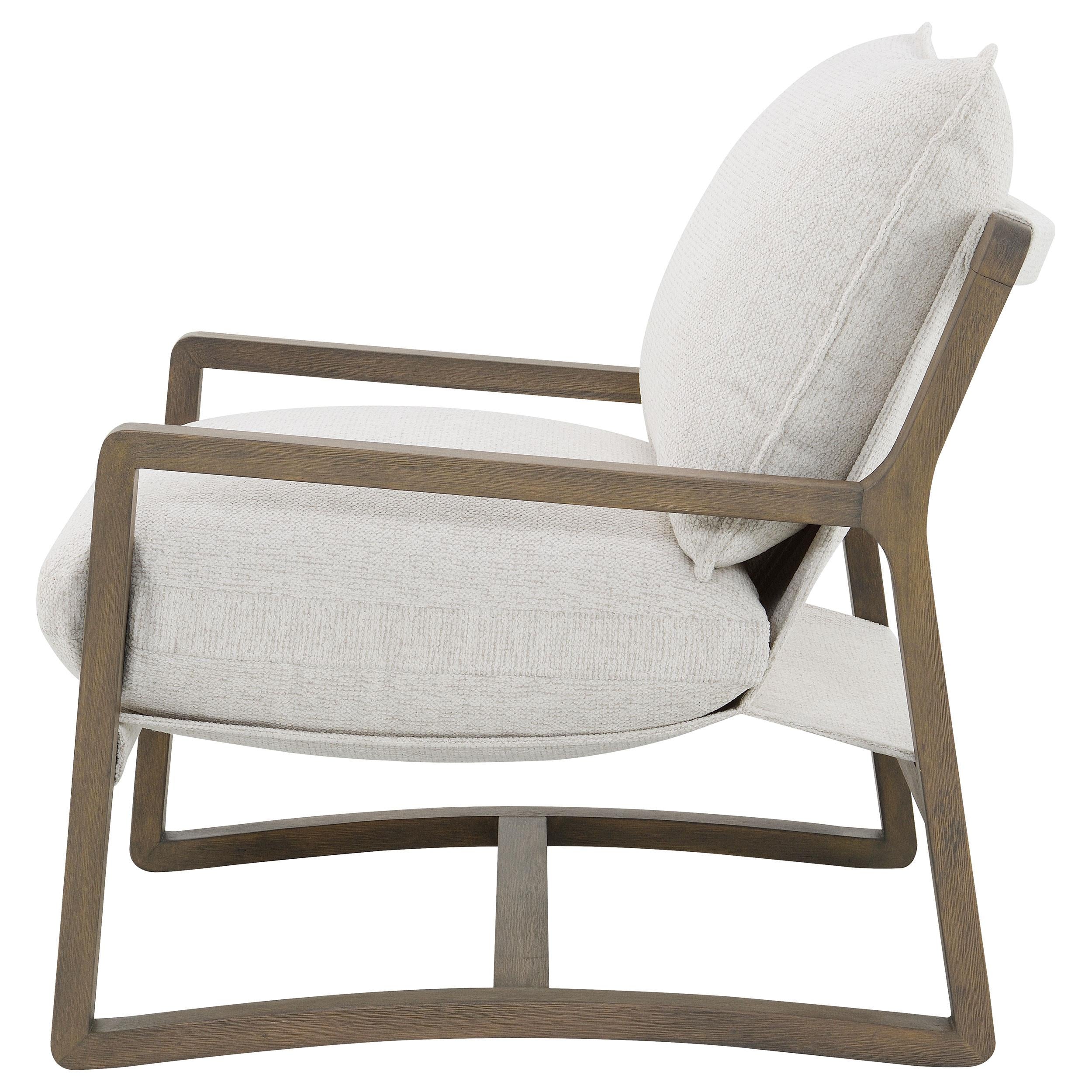 Geneva Boucle Upholstered Wood Arm Accent Chair Sand - 907509