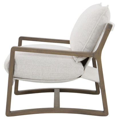 Geneva Boucle Upholstered Wood Arm Accent Chair Sand - 907509