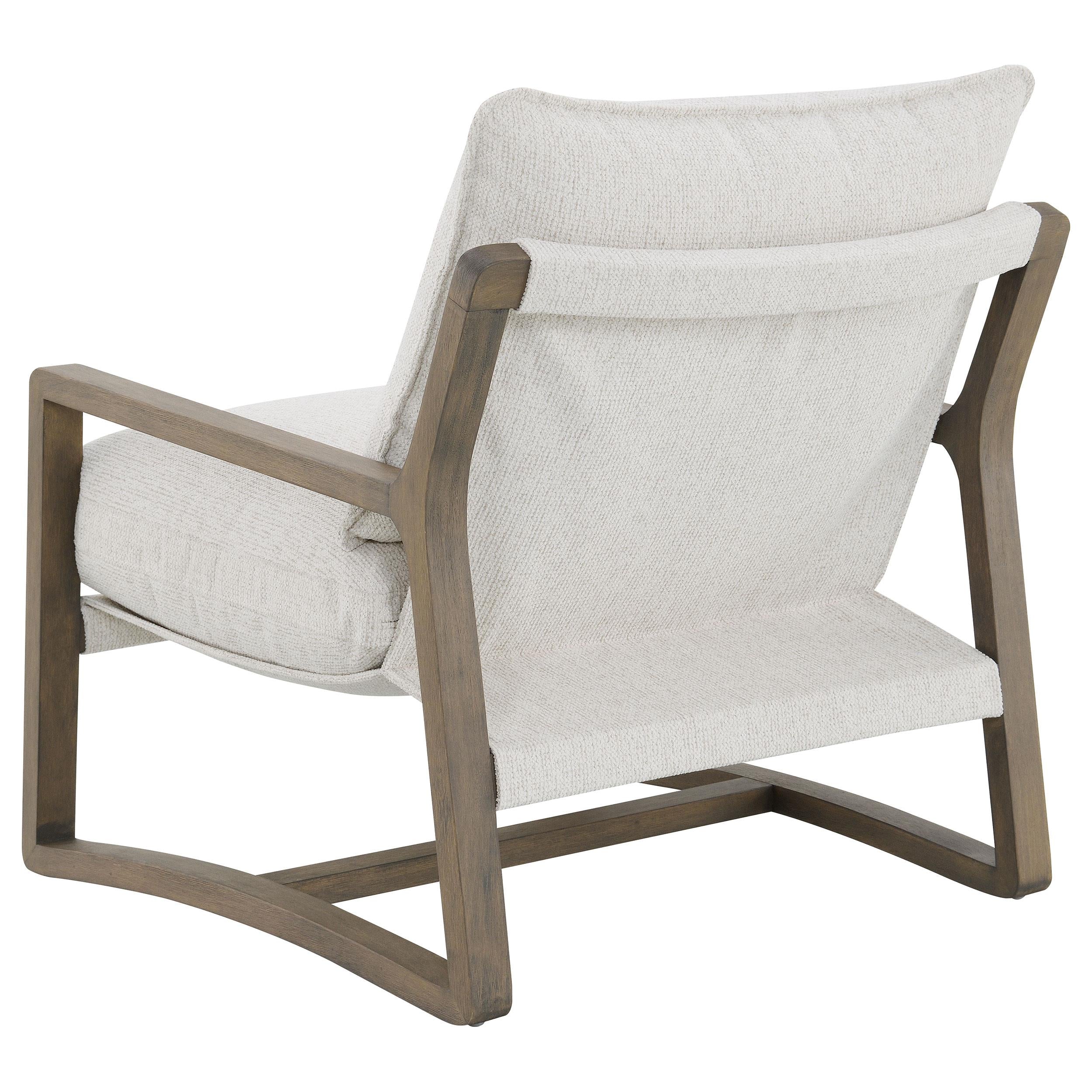 Geneva Boucle Upholstered Wood Arm Accent Chair Sand - 907509