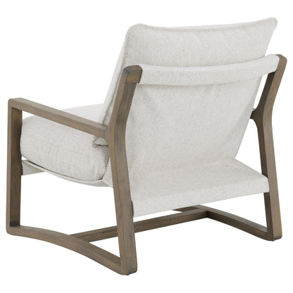 Geneva Boucle Upholstered Wood Arm Accent Chair Sand - 907509
