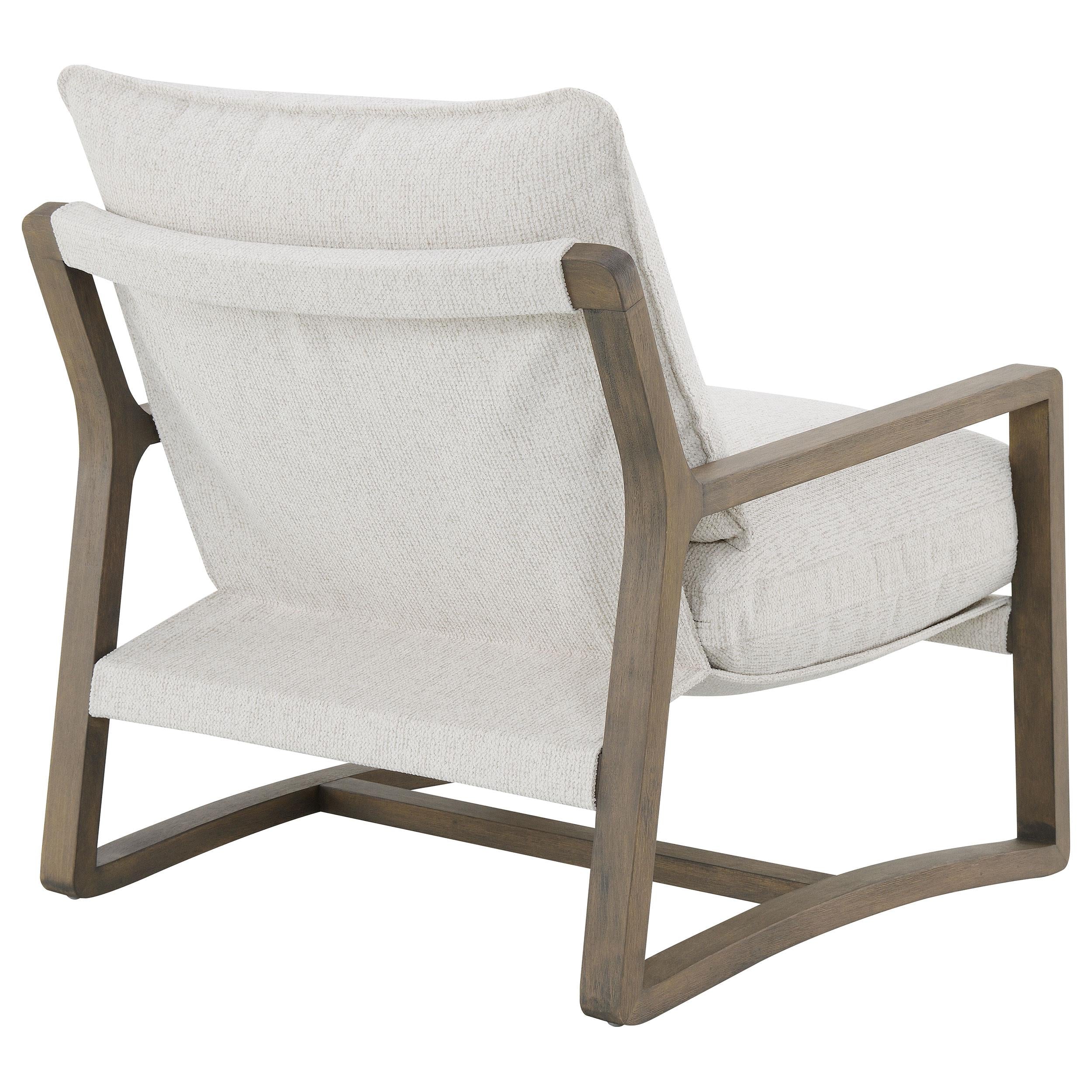 Geneva Boucle Upholstered Wood Arm Accent Chair Sand - 907509