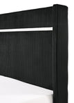 Gennro Black Corduroy King Upholstered Panel Bed - SET | B9295-K-HBFB | B9295-KQ-RAIL - Bien Home Furniture & Electronics