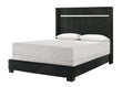 Gennro Black Corduroy Queen Upholstered Panel Bed - SET | B9295-Q-HBFB | B9295-KQ-RAIL - Bien Home Furniture & Electronics
