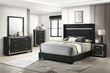 Gennro Black Corduroy Upholstered Panel Bedroom Set - SET | B9295-Q-HBFB | B9295-KQ-RAIL | B9295-2 | B9295-4 - Bien Home Furniture & Electronics