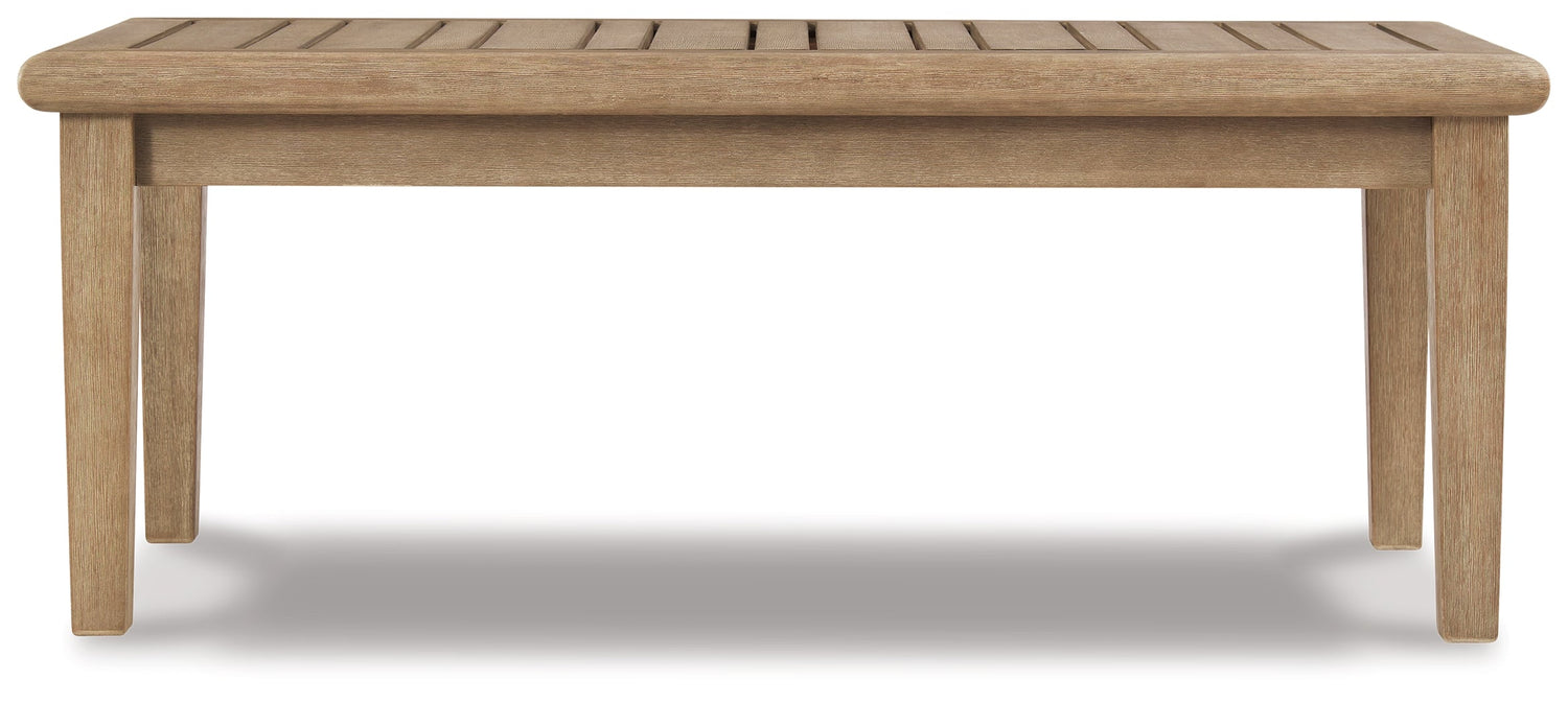 Gerianne Outdoor Coffee Table with 2 End Tables in Grayish Brown - PKG008818