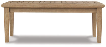 Gerianne Outdoor Coffee Table with 2 End Tables in Grayish Brown - PKG008818