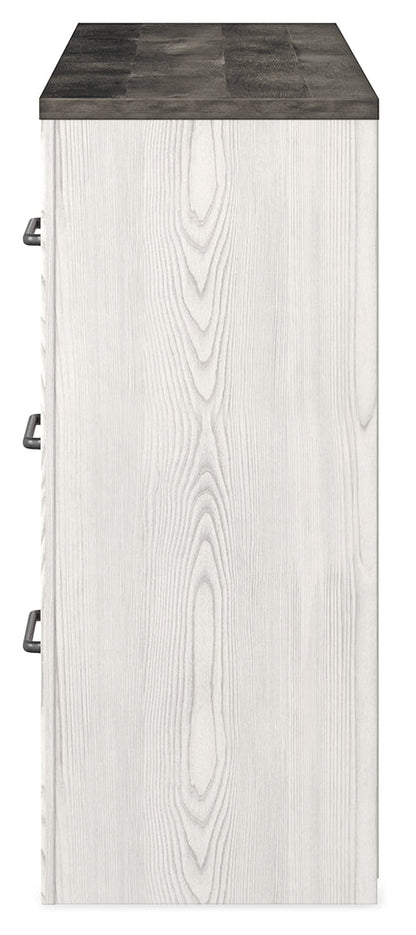 Gerridan King Panel Bed with Dresser and 2 Nightstands in White/Gray - PKG019130