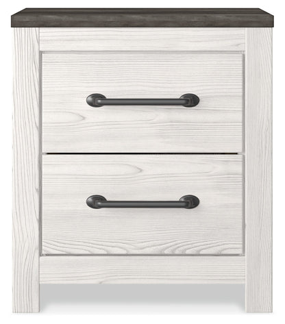 Gerridan King Panel Bed with Mirrored Dresser and 2 Nightstands in White/Gray from Ashley - Luna Furniture