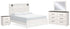 Gerridan King Panel Bed with Mirrored Dresser and Nightstand in White/Gray - PKG019126