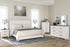 Gerridan King Panel Bed with Mirrored Dresser, Chest and 2 Nightstands in White/Gray from Ashley - Luna Furniture