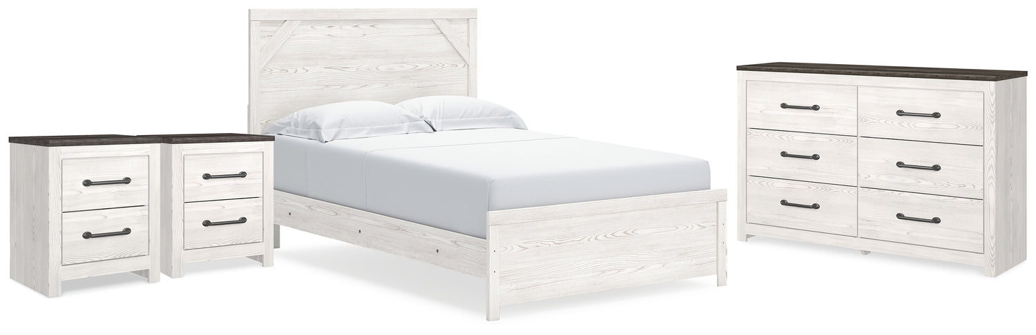 Gerridan Queen Panel Bed, Dresser and Nightstand - B1190B38