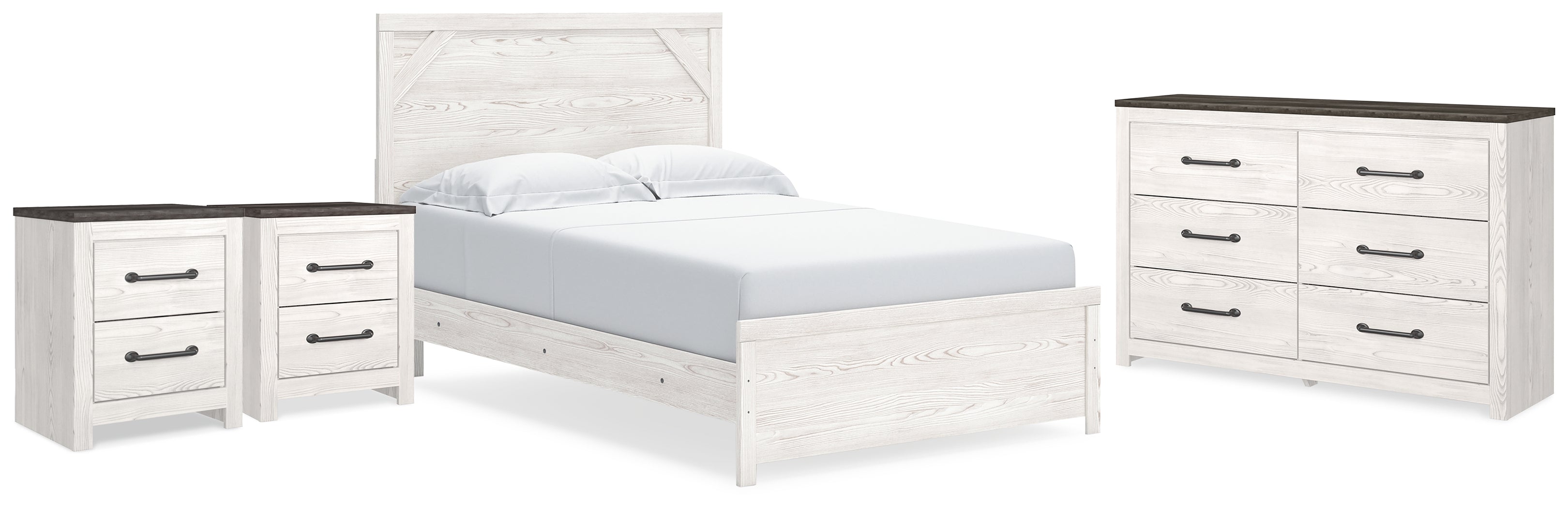 Gerridan Queen Panel Bed, Dresser and Nightstand - B1190B38