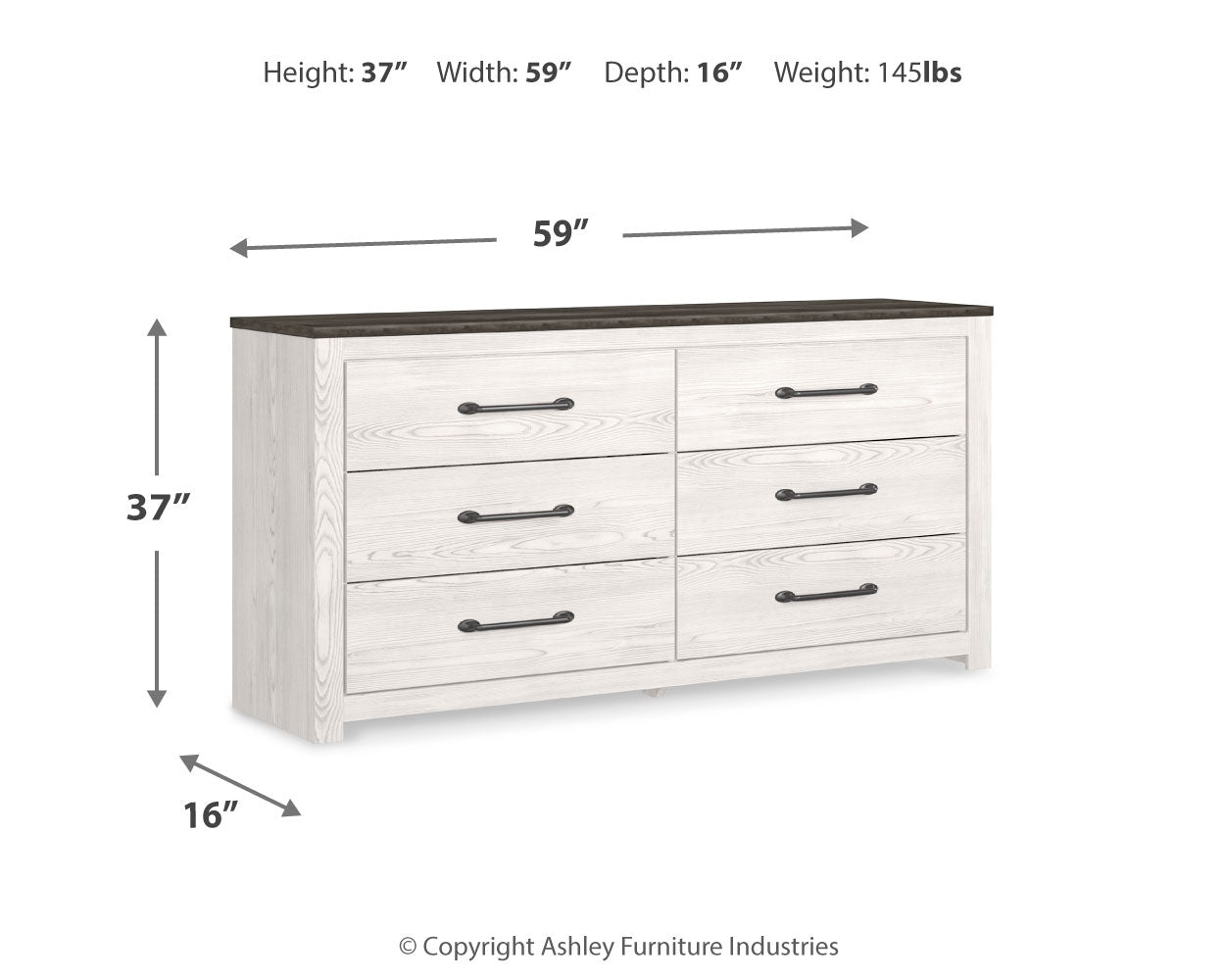 Gerridan Queen Panel Bed, Dresser and Nightstand - B1190B38