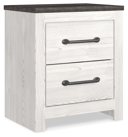 Gerridan Queen Panel Bed with 2 Nightstands in White/Gray - PKG019123