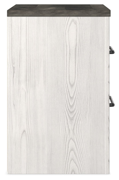 Gerridan Queen Panel Bed with 2 Nightstands in White/Gray - PKG019123