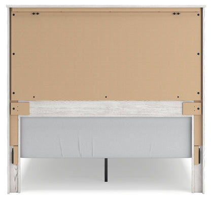 Gerridan Queen Panel Bed with 2 Nightstands in White/Gray - PKG019123