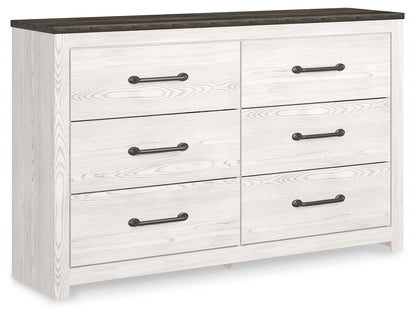 Gerridan Queen Panel Bed with Dresser in White/Gray - PKG009364