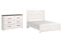 Gerridan Queen Panel Bed with Dresser in White/Gray - PKG009364