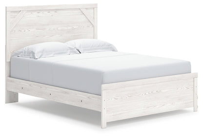 Gerridan Queen Panel Bed with Dresser in White/Gray - PKG009364