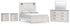 Gerridan Queen Panel Bed with Mirrored Dresser and 2 Nightstands in White/Gray - PKG019116