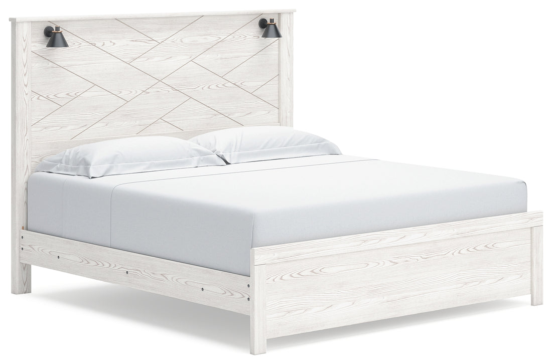 Gerridan White/Gray King Panel Bed, Chest and 2 Nightstands - B1190B25