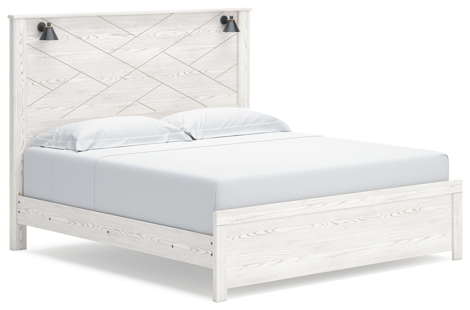 Gerridan White/Gray King Panel Bed, Chest and 2 Nightstands - B1190B25