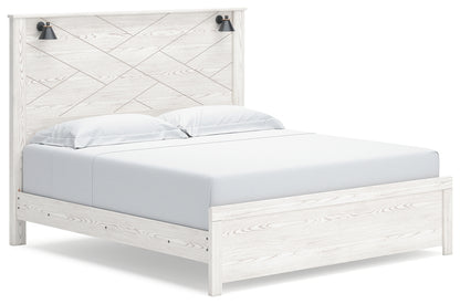 Gerridan White/Gray King Panel Bed, Chest and 2 Nightstands - B1190B25