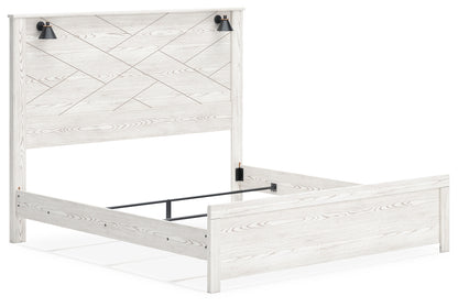Gerridan White/Gray King Panel Bed, Chest and 2 Nightstands - B1190B25