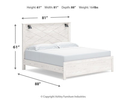 Gerridan White/Gray King Panel Bed, Chest and 2 Nightstands - B1190B25