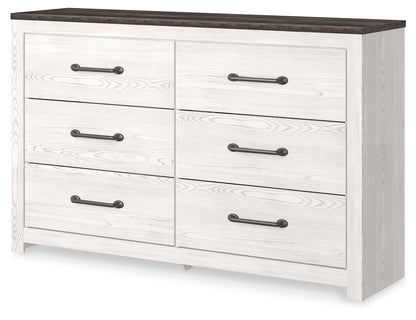 Gerridan White/Gray King Panel Bed, Dresser and 2 Nightstands - B1190B32