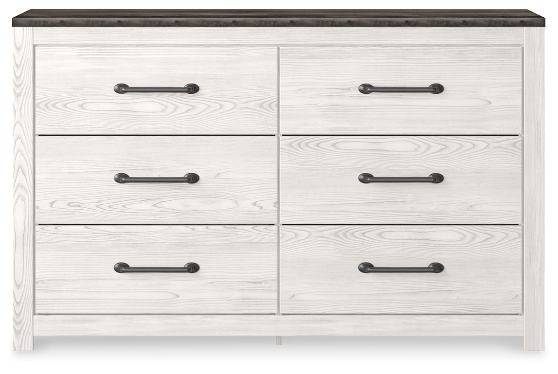 Gerridan White/Gray King Panel Bed, Dresser, Chest and 2 Nightstands - B1190B27