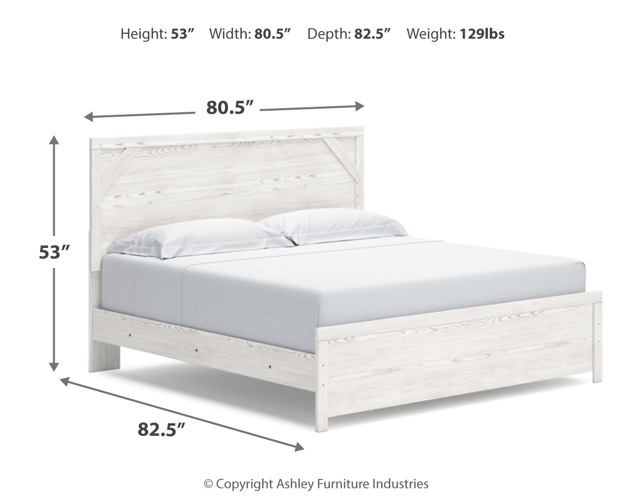 Gerridan White/Gray King Panel Bed, Dresser, Chest and 2 Nightstands - B1190B27