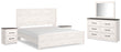 Gerridan White/Gray King Panel Bed, Dresser, Mirror and 2 Nightstands - B1190B19