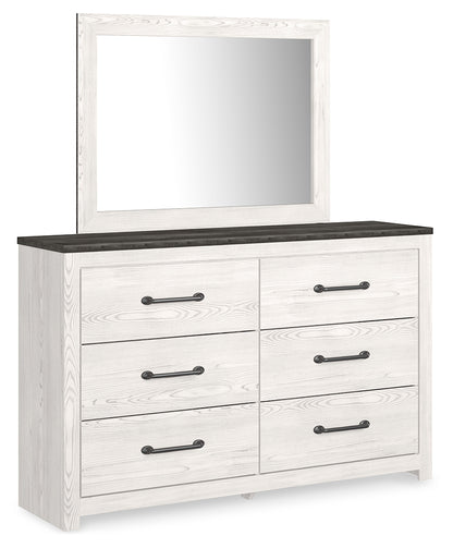Gerridan White/Gray King Panel Bed, Dresser, Mirror and 2 Nightstands - B1190B19