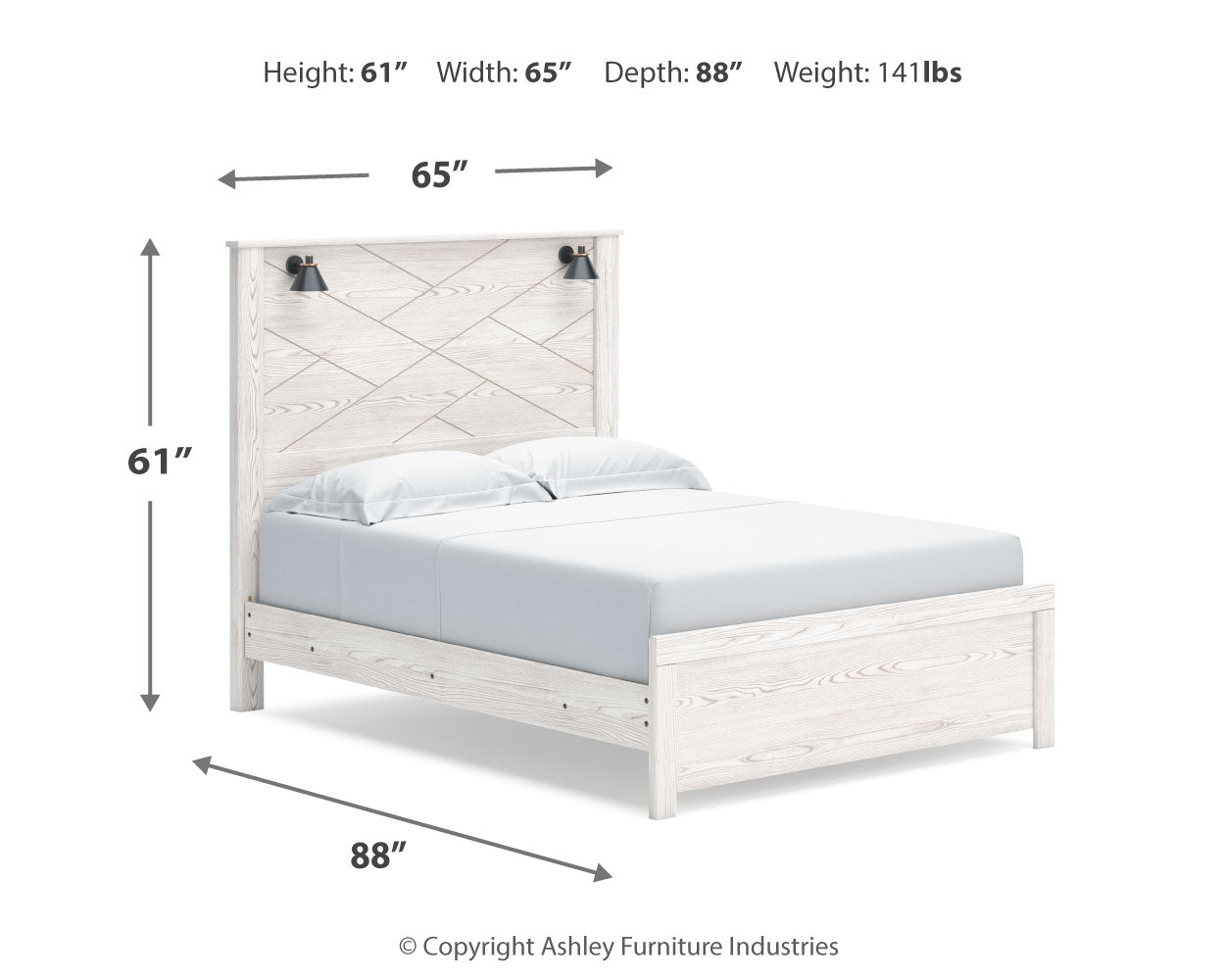 Gerridan White/Gray Queen Panel Bed, Dresser, Chest and Nightstand - B1190B26