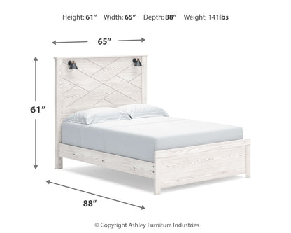Gerridan White/Gray Queen Panel Bed, Dresser, Chest and Nightstand - B1190B26
