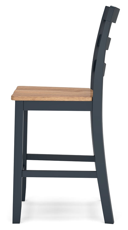 Gesthaven Counter Height Dining Table and 2 Barstools in Natural/Blue from Ashley - Luna Furniture