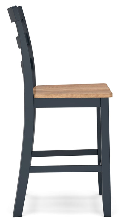 Gesthaven Counter Height Dining Table and 2 Barstools in Natural/Blue from Ashley - Luna Furniture