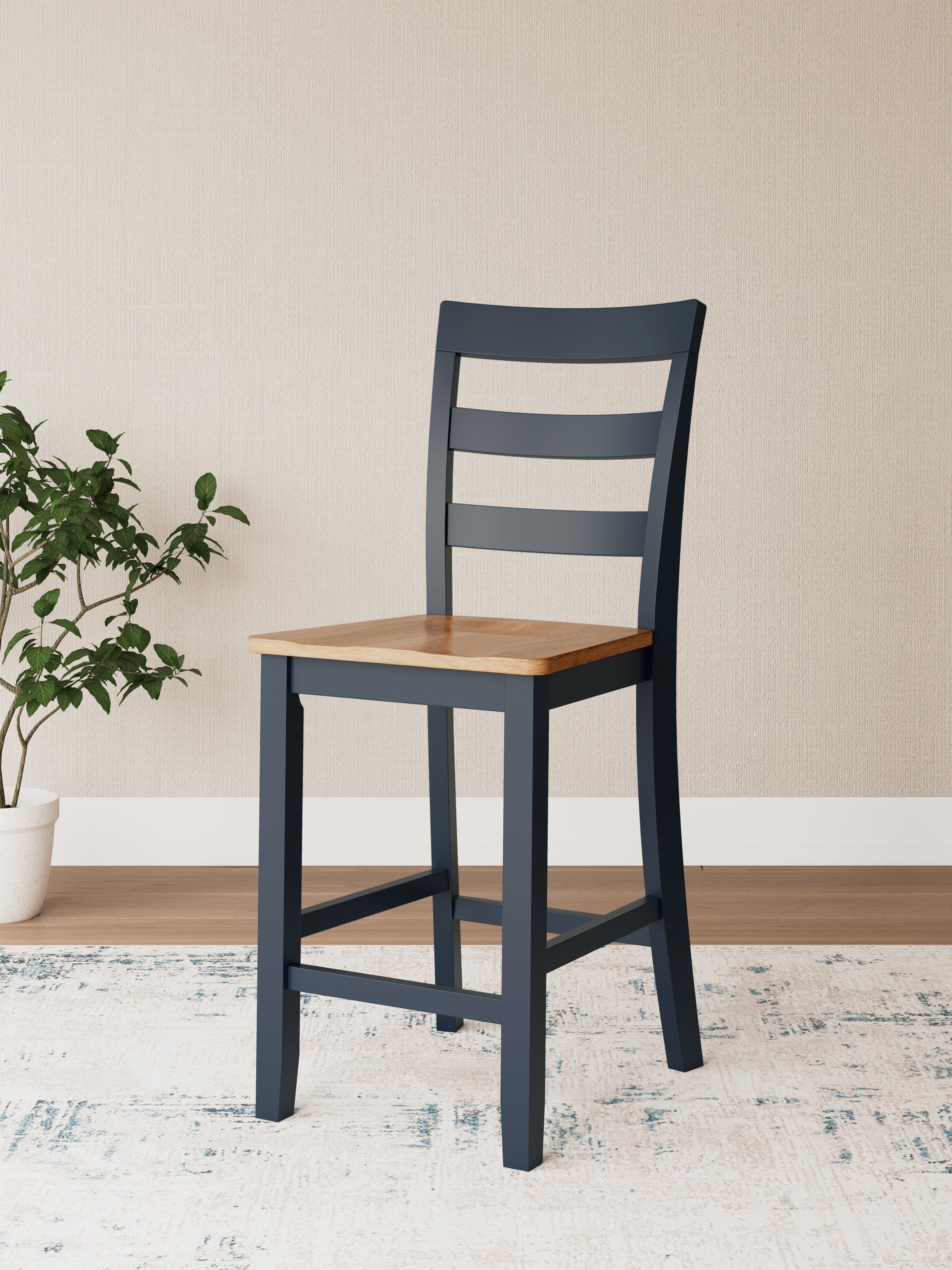 Gesthaven Counter Height Dining Table and 2 Barstools in Natural/Blue from Ashley - Luna Furniture