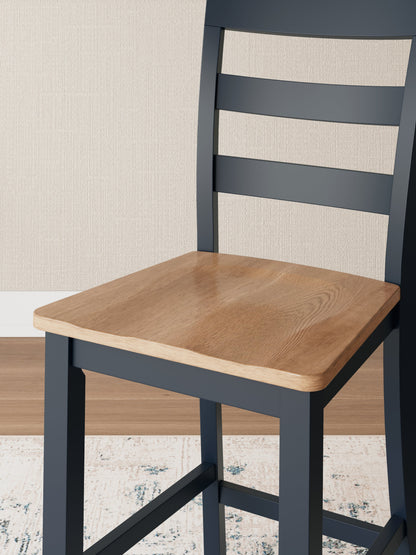 Gesthaven Counter Height Dining Table and 2 Barstools in Natural/Blue from Ashley - Luna Furniture