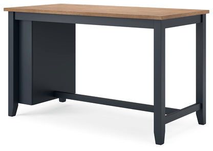Gesthaven Counter Height Dining Table and 2 Barstools in Natural/Blue from Ashley - Luna Furniture