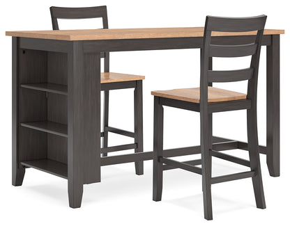 Gesthaven Counter Height Dining Table and 2 Barstools in Natural/Brown from Ashley - Luna Furniture